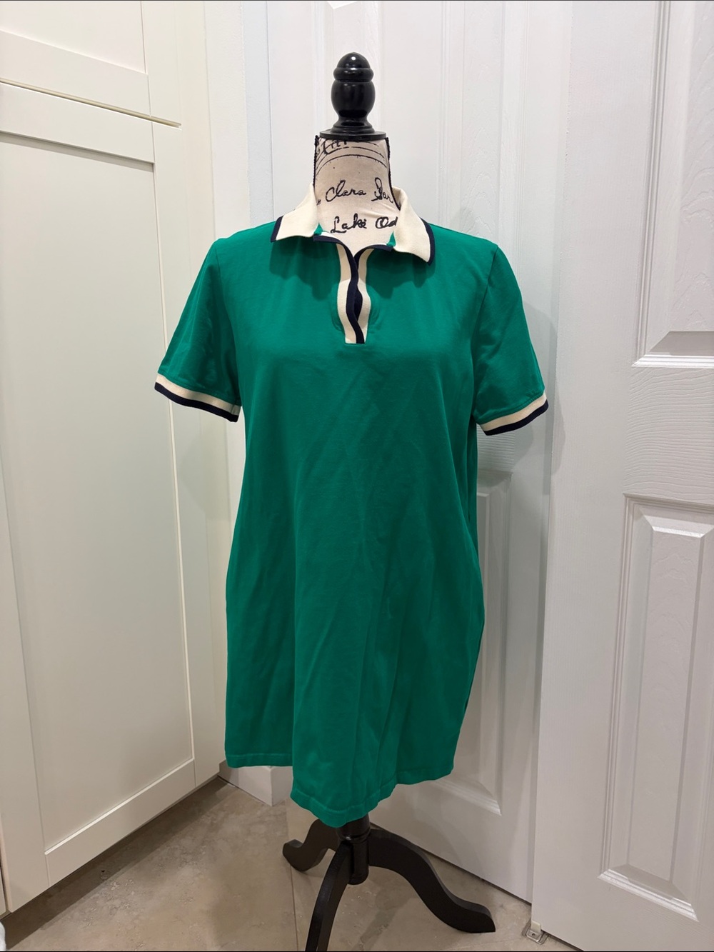 Green Polo-Style Shift Dress